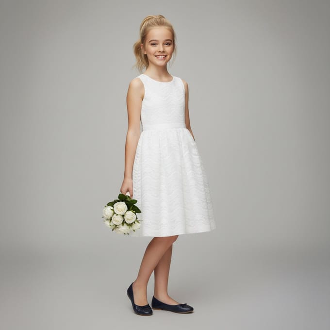 La V elegante kant jurk met mouwloze Wit 158