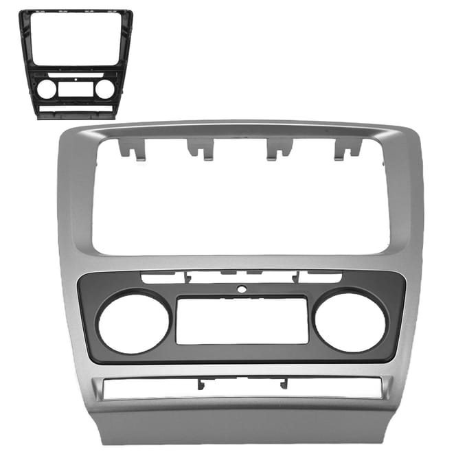 2Din Radio Stereo Fascia Frame Dash CD Paneel Sierlijst Decoratie Vervanging voor Octavia 2008?2013 gray