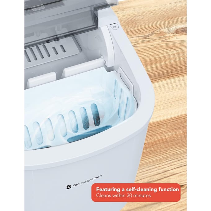 KitchenBrothers IJsblokjesmachine - 1,2 Liter - 95 Watt - 32D x 31B x 25H - Wit