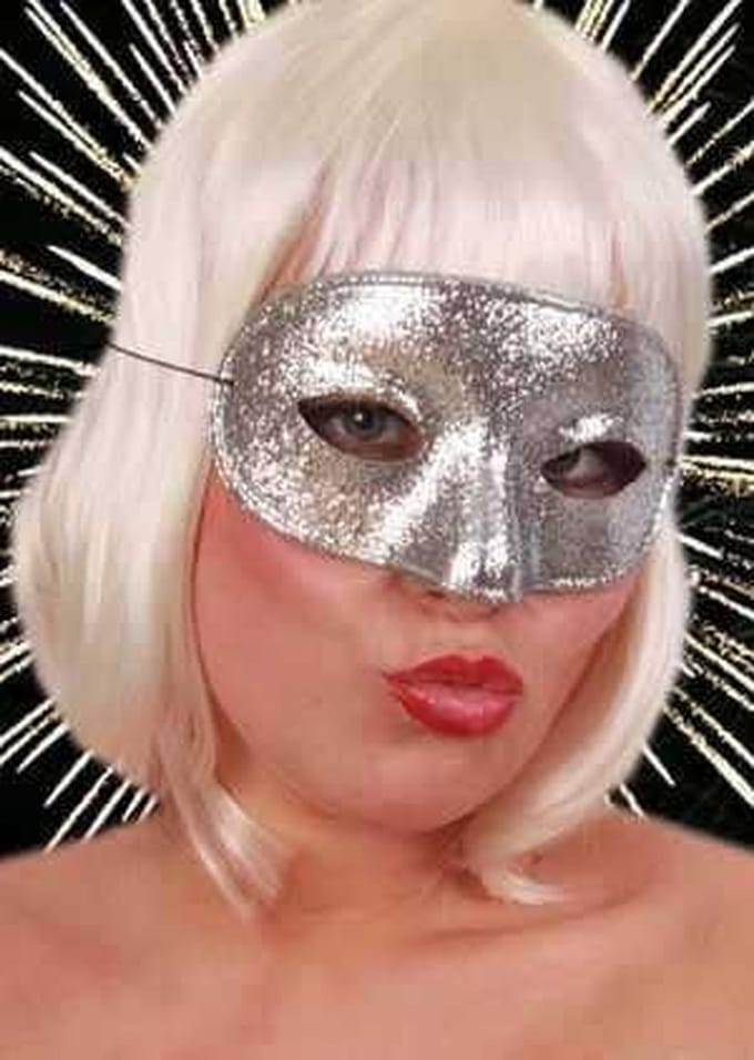 Oogmasker Glitterzilver Domino