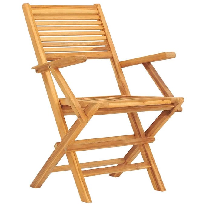 vidaXL - Opklapbare - stoelen, - 2 - stuks, - 55x62x90 - cm, - massief - teakhout