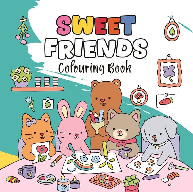 Twisk kleurboek Happy Friends Cozy 12 stuks ontspannend creatief.