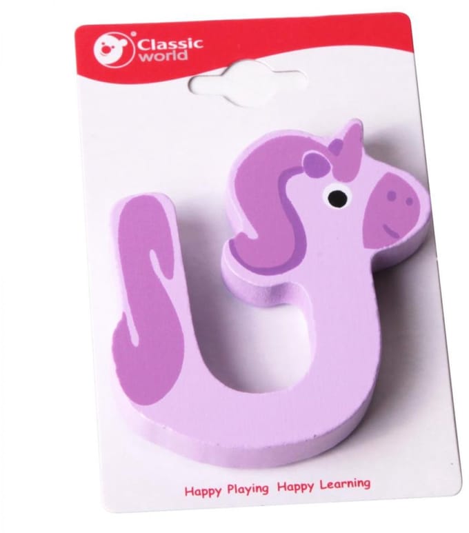 Klassieke wereld houten letter U - UNI