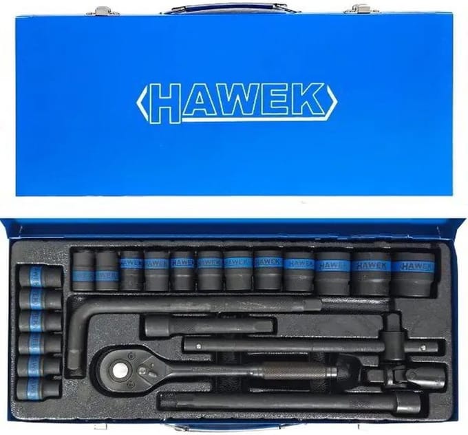 Hawek Professionele 24 Delige 1/2" Krachtdoppenset in koffer