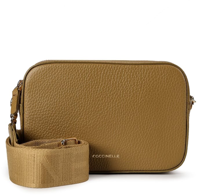 COCCINELLE Leren schoudertas Tebe Crossover Bag Seagrass kaki