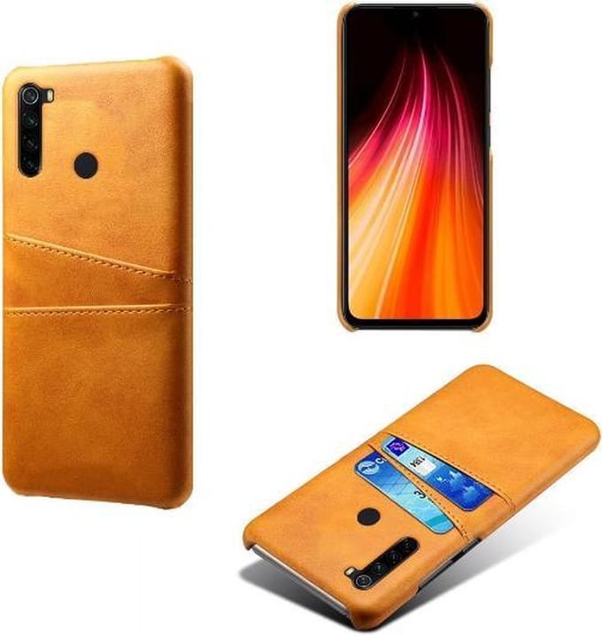 Back Cover met Opbergvakjes + Gehard Glas Screenprotector voor Xiaomi Redmi Note 8T _ Bruin