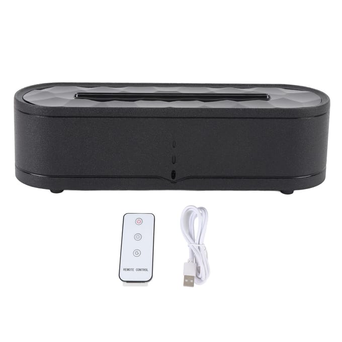 Vlamdiffuser met Afstandsbediening Kleurrijk Stil USB Vlam Essentiële Olie Diffuser Luchtbevochtiger voor zwart