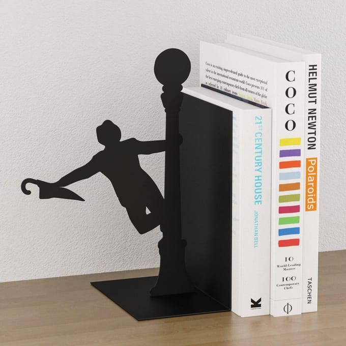 Balvi boekensteun Singing in the Rain Zwart Metaal