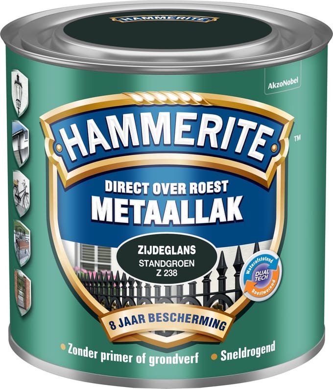 Hammerite - Metaallak Zijdeglans - Standgroen - 250 Ml
