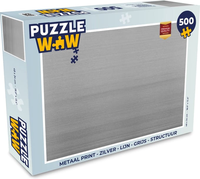Puzzel Metaal print - Zilver - Lijn - Grijs - Structuur - Legpuzzel - Puzzel 500 stukjes