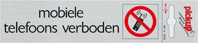 Pickup Route Alulook 165x44 mm - Mobiele telefoons verboden