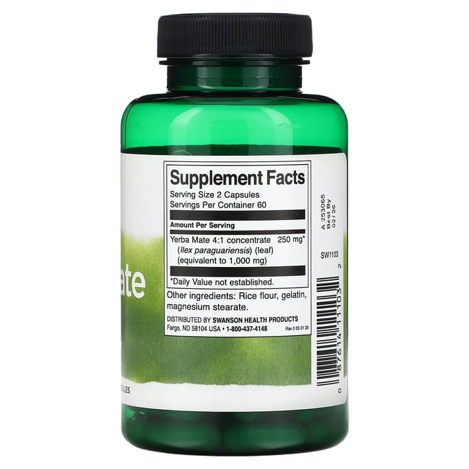 Yerba Mate, 125 mg, 120 capsules
