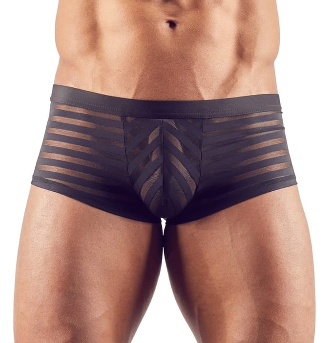 Zwarte semi-transparante herenshort