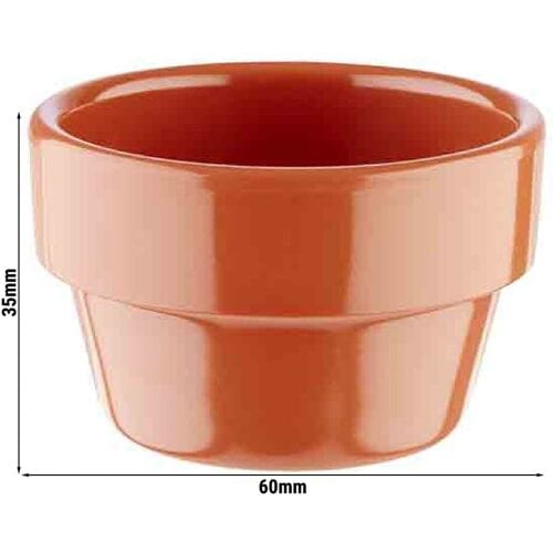 GGM Gastro (60 Stück) Dipschälchen - FLOWER POT - Melamin - 40ml - Ø 60mm - Terrakotta
