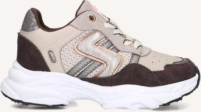 Ton & Ton Meisjes Lage sneakers Sanna - Bruin - Suède - Maat 31