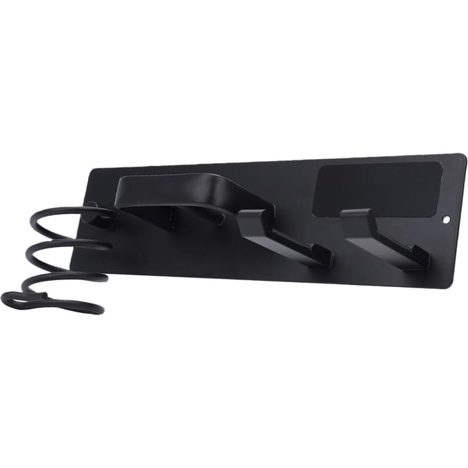 3-in-1 Haarstyling Tool   Aan de Muur Gemonteerde Aluminiumlegering Haardroger Krultang Stijltang Houder black