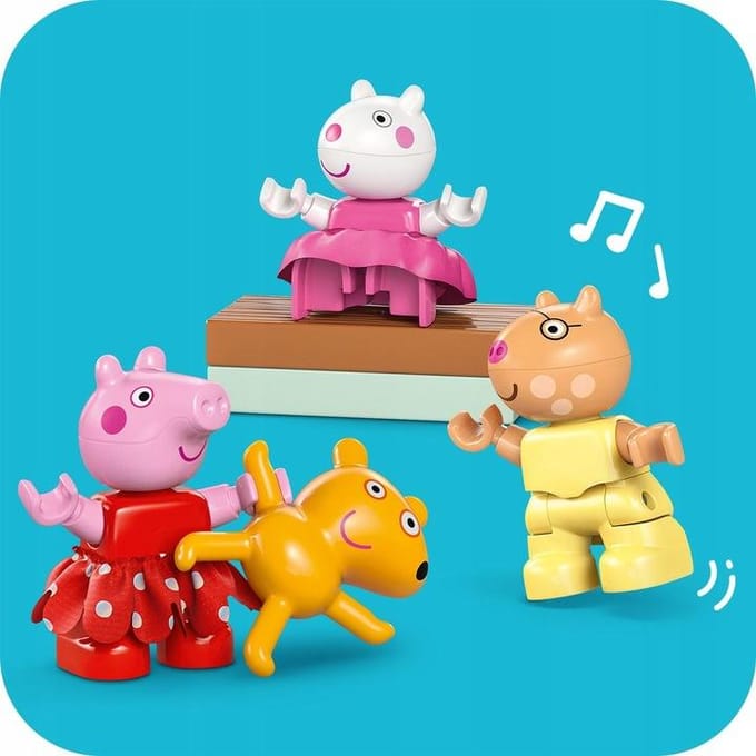 LEGO® DUPLO® Peppa Big verjaardagshuis speelset met 3 figuren, bouw- en leerspeelgoed voor kinderen vanaf 2 jaar, ontwikkelt de fijne motoriek en creatief rollenspel 10433