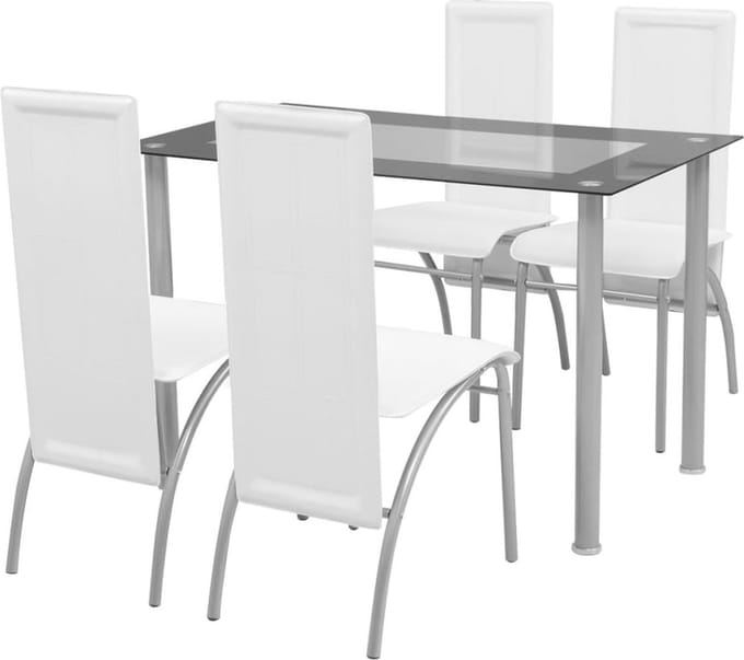 Vijfdelige eetgroep met eettafel en stoelen – Moderne tafelset voor eetkamer