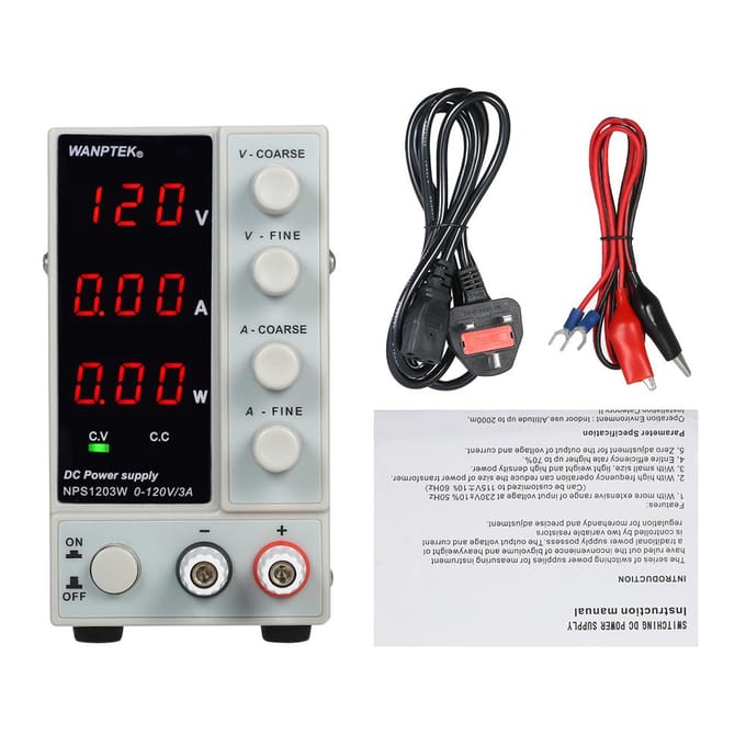 WANPTEK NPS1203W 0-120V 0-3A Schakelende DC-voeding 3 cijfers Display LED Hoge precisie US Plug