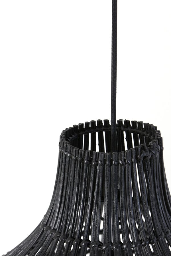 Light & Living PACINO Hanglamp Ø50x51,5 cm – Zwart Rotan – Modern & Natuurlijk Design – E27