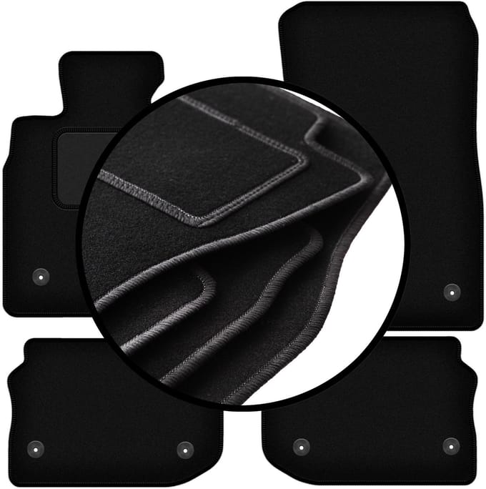 Complete set veloursmatten voor: BMW 5 F10 sedan (VELCRO) (2010-2013)