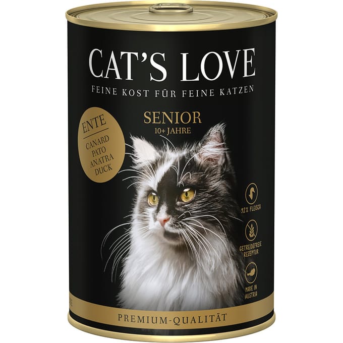 6x400g Cat's Love Senior Eend Nat Kattenvoer
