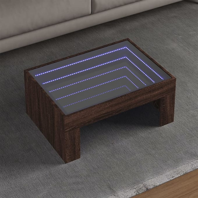 vidaXL - Salontafel - met - Infinity - LED - 70x50x30 - cm - bruin - eikenkleurig