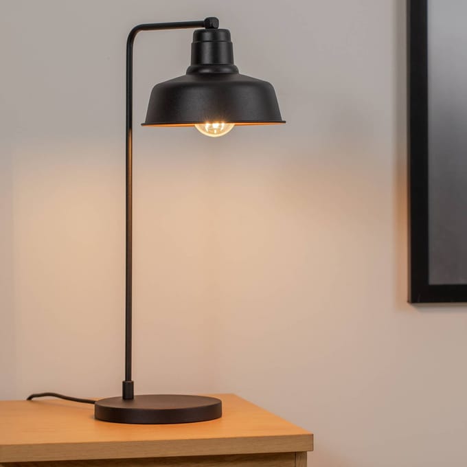 Opviq Tafellamp Berceste 181BLACK-ML, zwart metaal hoogte 55 cm