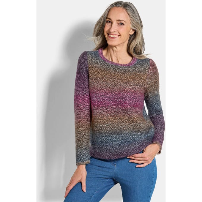 Pullover in meerkleurige look - meerkleurig / gedess. - Gr. 48 van Goldner Fashion