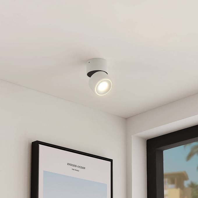 Arcchio LED plafondspot Rotari, wit, 1-lamp, 681 lm