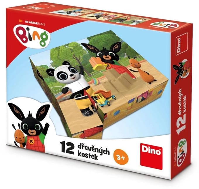 Houten blokken met afbeeldingen Bing 12-delige - Puzzel
