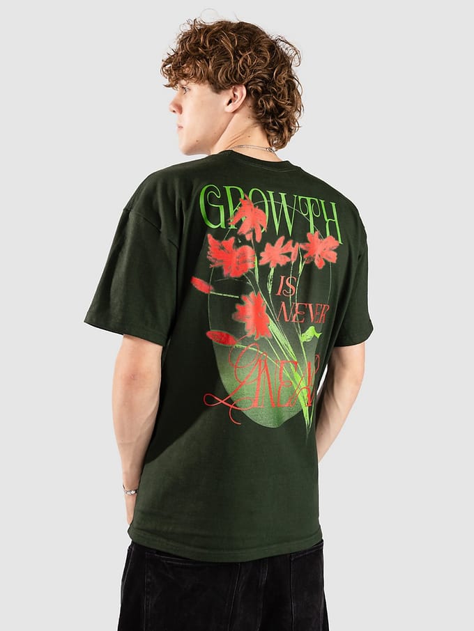 Dravus Linear Flora Boxy T-Shirt groen