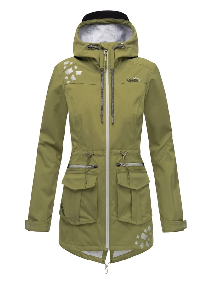 Marikoo dames softshelljas – Ulissaa met capuchon & reflecterende details