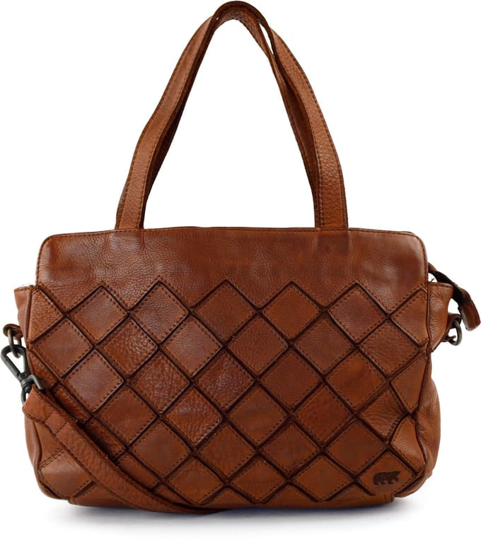 Bear Design Alice Leren Handtas - Schoudertas - Cognac
