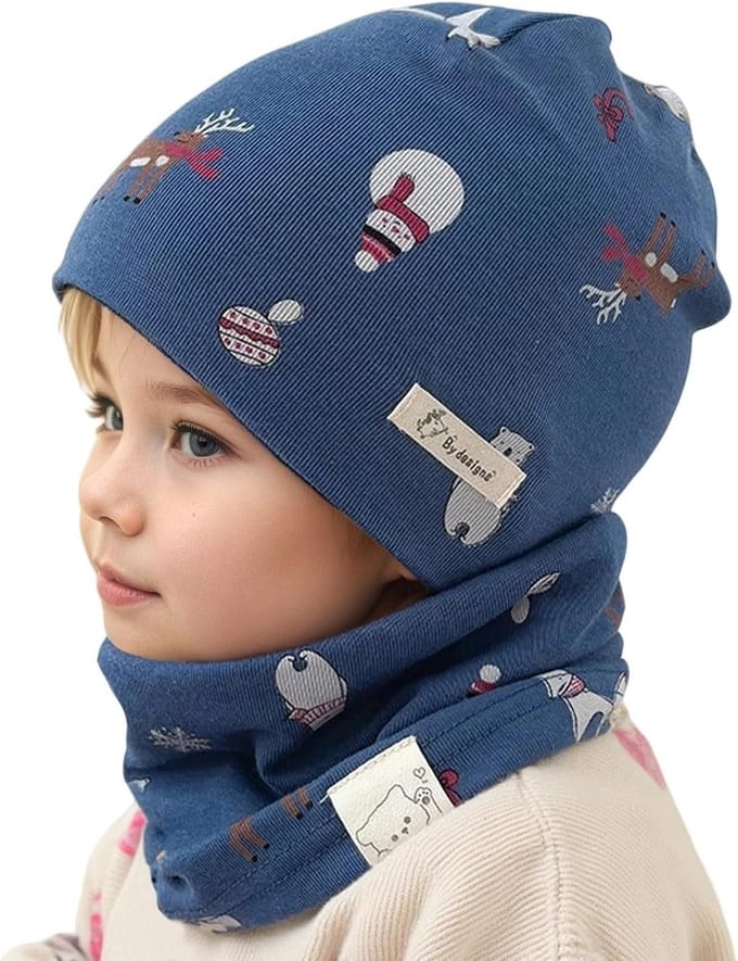 Kinder Muts en Sjaal Set - Winter Set Baby - Warm Blijven - Dubbellaags Ontwerp - 120 g - As Shown