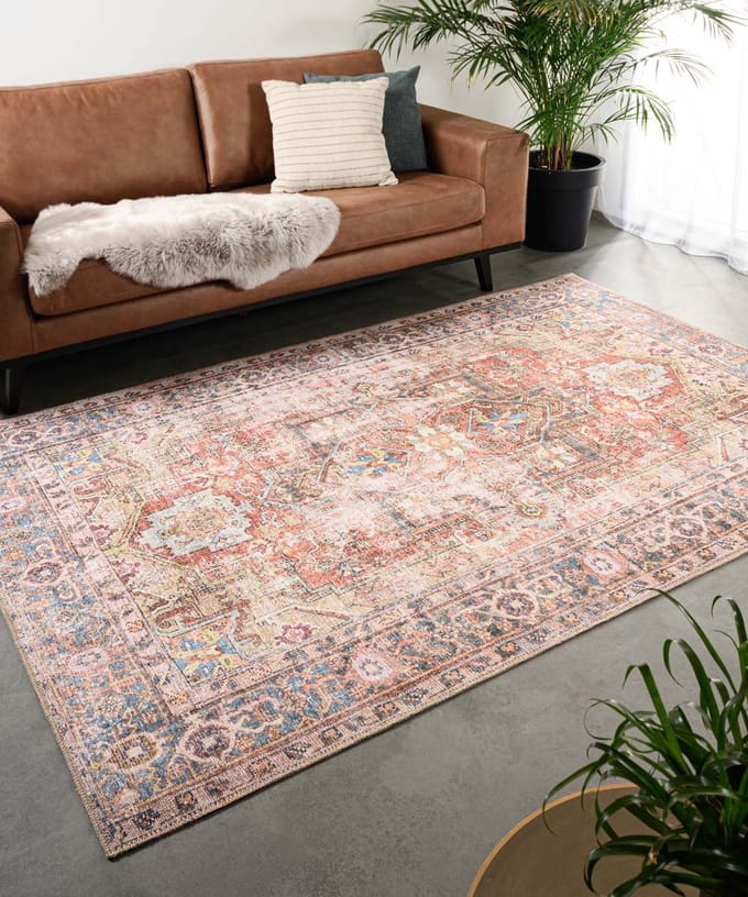Vintage vloerkleed - Fade Essence beige 140x200