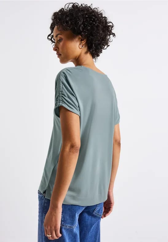Silk-Look Shirt met rimpels