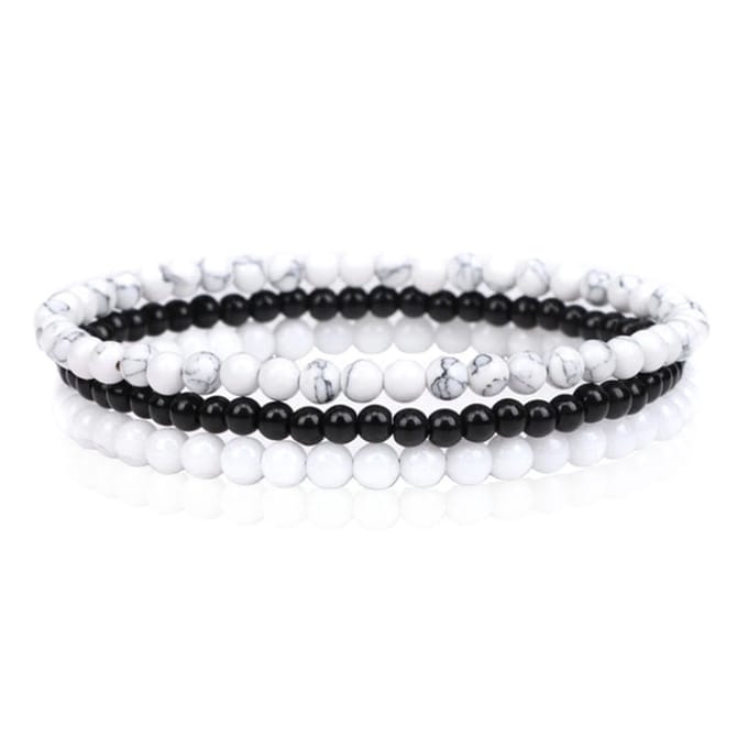 Memphis Stacked Dames Armbanden set - White-17cm