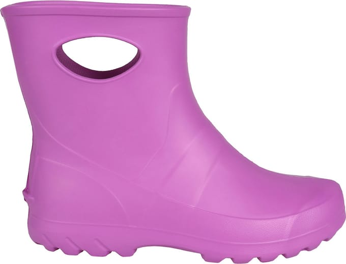 Roze, schuimrubberen dameslaarzen + handschoenen met bloemen / 36 EU
