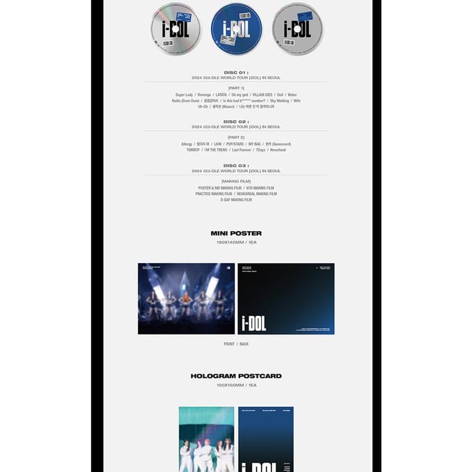 I-DLE - Tournée mondiale 2024 [iDOL] à SÉOUL DVD DVD black