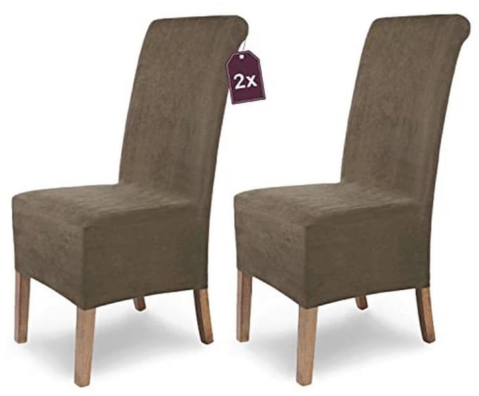 Rekbare Stoelhoezen van Suède voor Eetkamerstoelen - Set van 2 Elegante Hoes