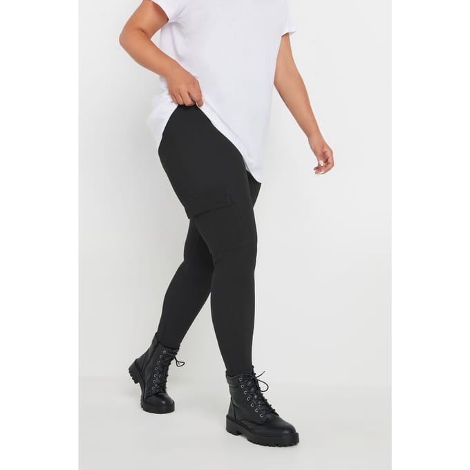 Yours Legging Met Cargozakken In Zwart Size 48