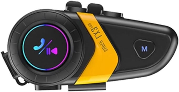 Motorhelm Headset - Intercom Bluetooth - Motorrijden Communicatie - Waterdicht Noise Reduction - 800m Bereik - Geel