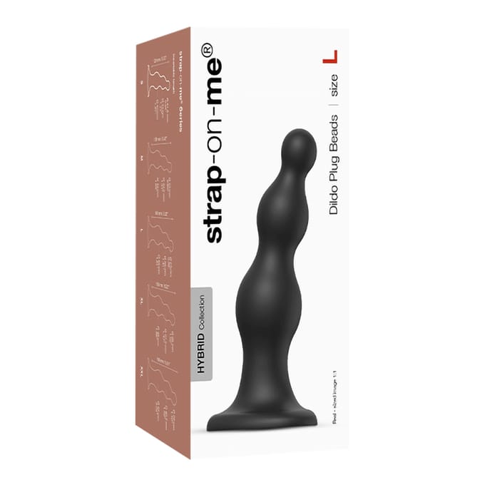 Strap-On-Me - Dildo Plug Beads - Zwart L