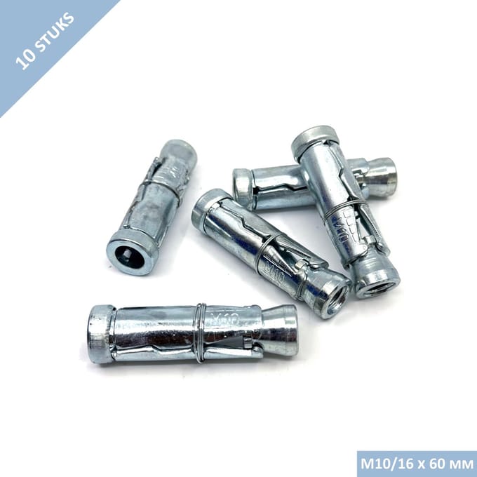 UFAST keilhuls - M10 x 60 mm - Verzinkt - 10 stuks