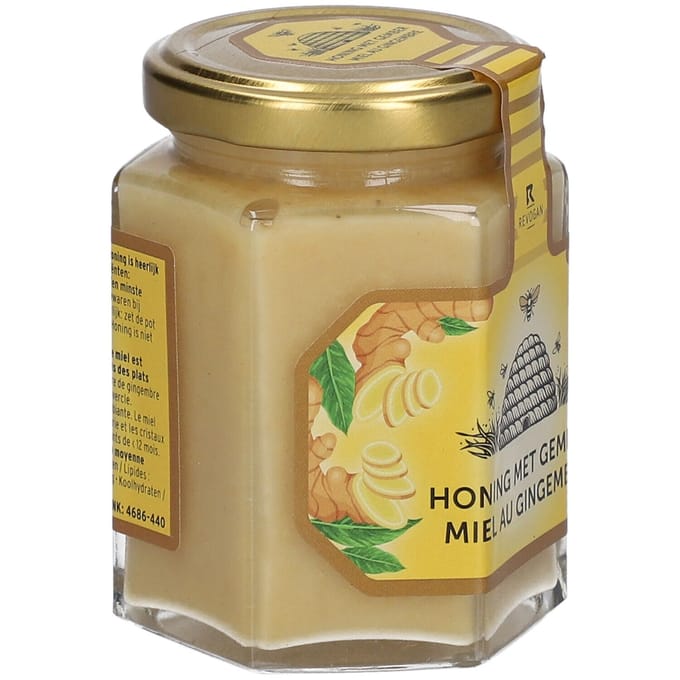 Revogan Honing met Gember | Vaste crèmehoning Zachte textuur & pittig aroma 250 Crème