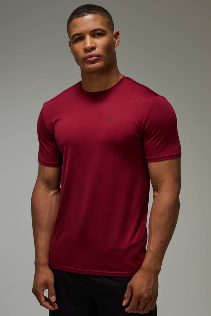 Heren Actief Performance Regular Fit T-shirt | Berry | Size Small
