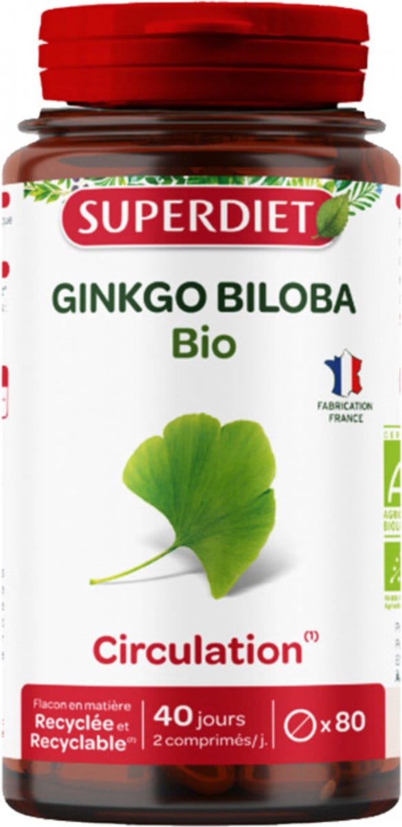 Superdiet Ginkgo Biloba Organic 80 Tabletten