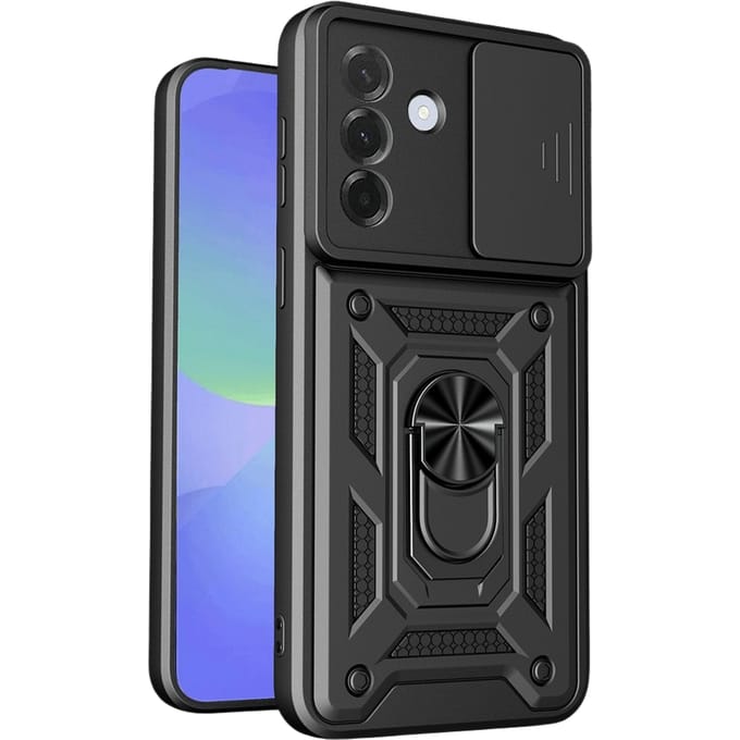 Amorus Samsung Galaxy A27 Shield Case met Camera-slider Zwart