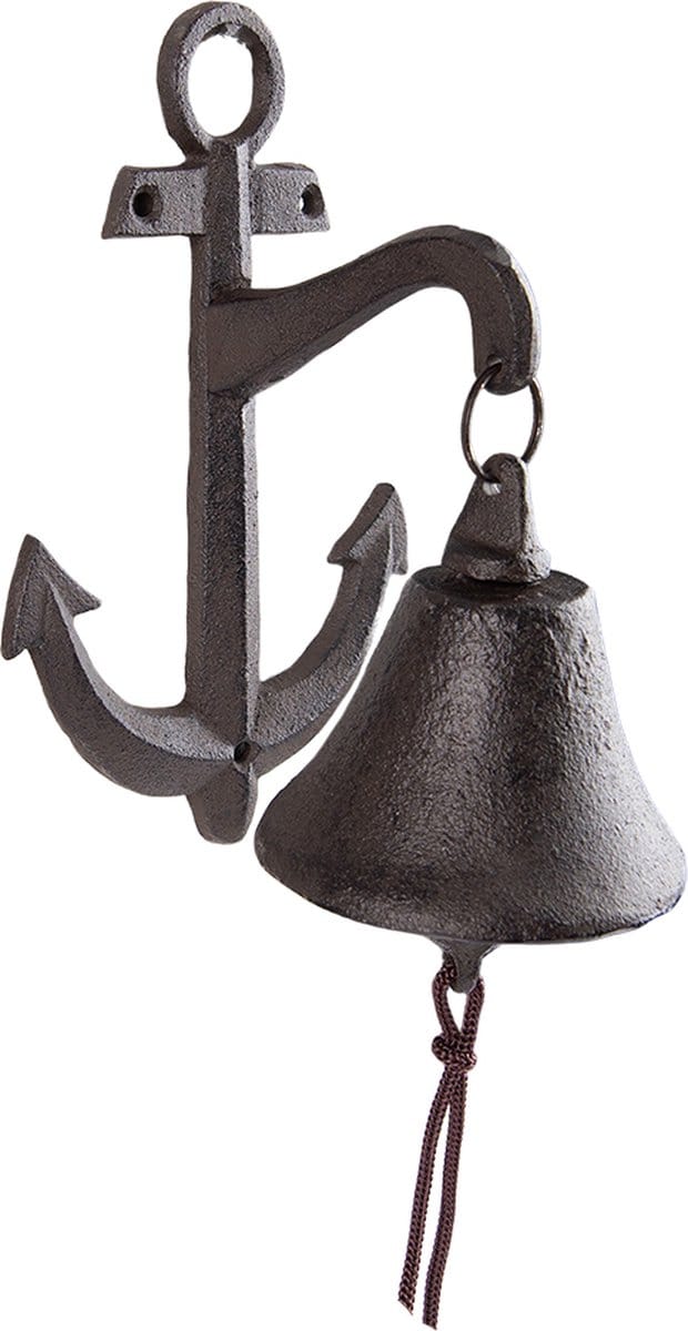 Clayre & Eef Ouderwetse Deurbel Anker 13x14x22 cm Bruin IJzer